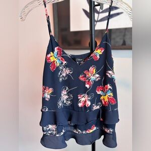 Aqua Floral Strappy Blouse